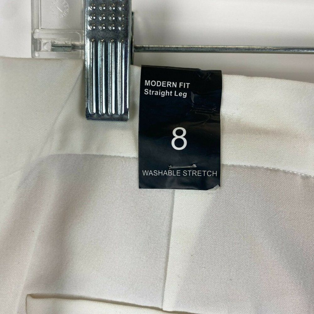 Amanda & Chelsea Modern Fit Straight Leg Ankle White Stretch Women Size 8 NWT - Picture 3 of 8